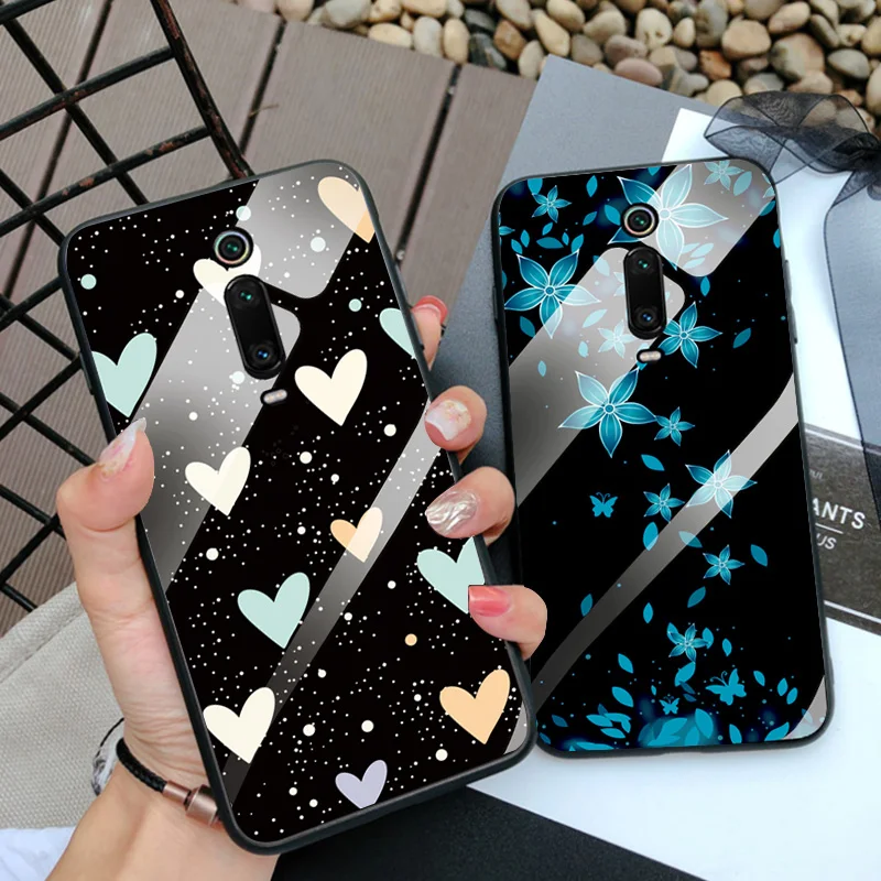 Чехлы для телефонов с цветочным рисунком Xiao mi 8 Lite SE стеклянный чехол 9 Se мягкий