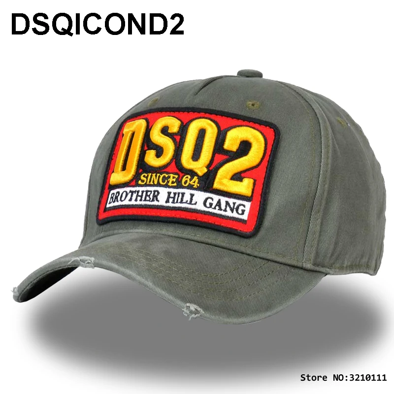 Однотонные головные уборы DSQICOND2 DSQ бейсболка с надписью DSQ2 иконами для мужчин и
