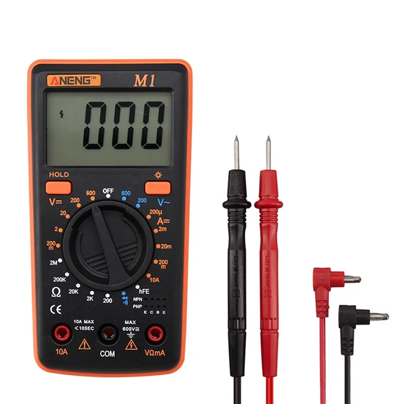 

ANENG M1 Mini NCV Digital Multimeter 1999 counts AC/DC Ammeter Voltmeter Ohm Ammeter Overload Protection With Probe