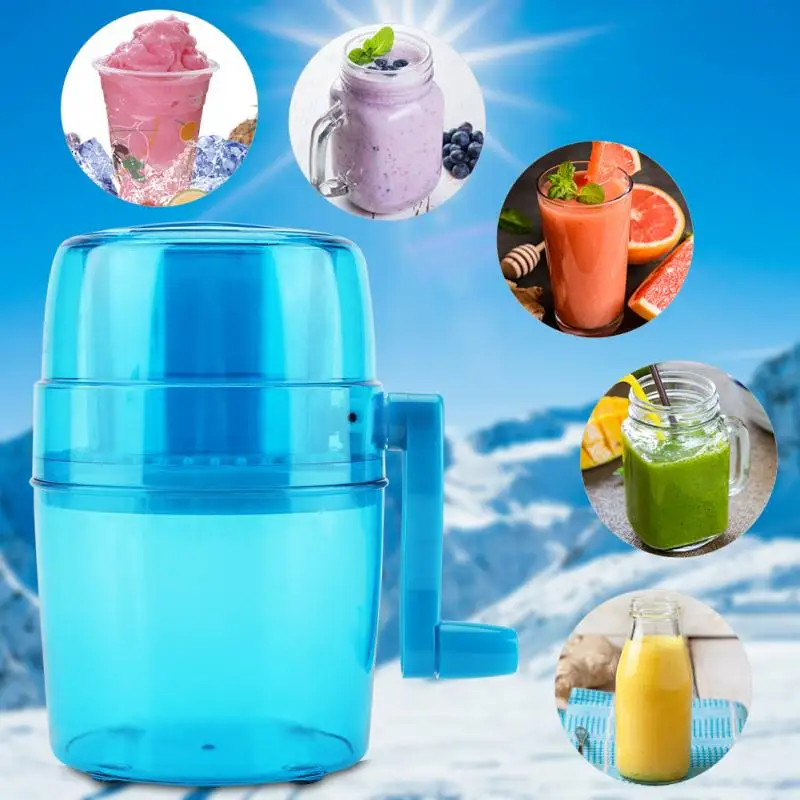 

1.1L Portable Hand Crank Manual Ice Crusher Shaver Shredding Snow Cone Maker Machine Kitchen Appliance for kid and Family