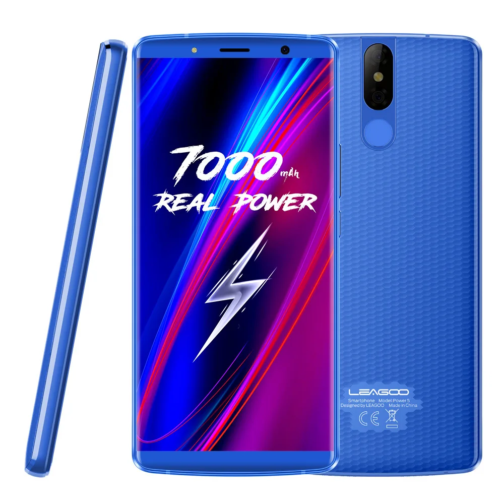 LEAGOO power 5 Android 8,1 двойная задняя камера 4G мобильный телефон 7000mAh 5,9" FHD MT6763V Восьмиядерный 6 Гб ram 64 Гб rom отпечаток пальца