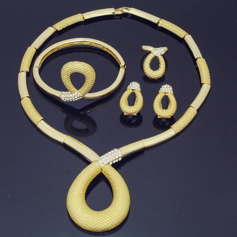 

2018 Unique Snake Skin Creative Jewelry Dubai Gold Jewelry Necklace Charm African Jewelry Sets Women Wedding Jewelry Accessories
