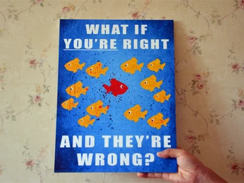 

New Quality Fargo Fish Poster What If You're Right And They Are Wrong Frameless Painting Decorative Pictures