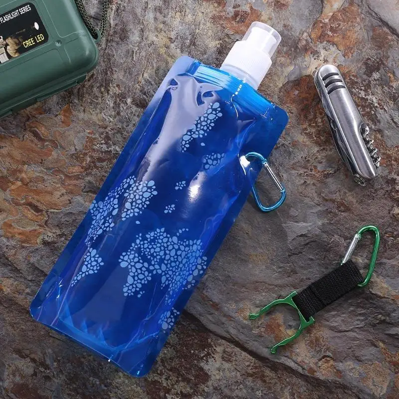 0.5L портативная складная бутылка для воды Водонепроницаемый рюкзак для активного отдыха спортивные принадлежности бутылка сумка оборудование для кемпинга на открытом воздухе Инструменты