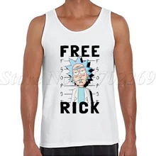Рик смешно печатных Для мужчин топы на бретельках бодибилдинг фитнес жилет Битник Забавный Рик и Морти случайные фуфайка
