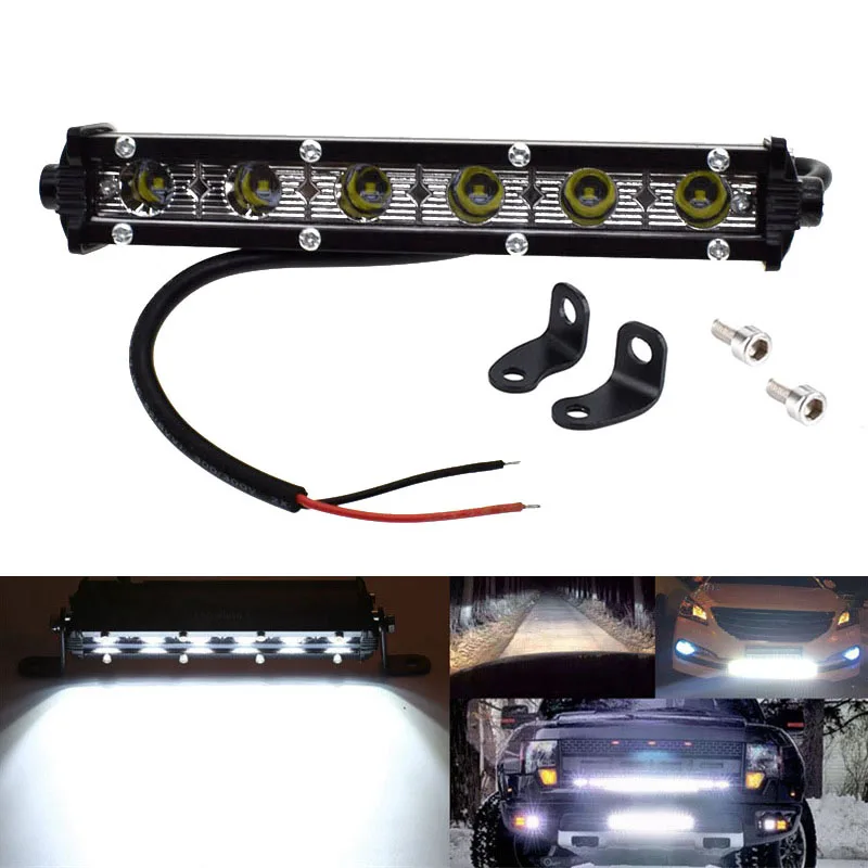 

New 18W Ultra-thin Single Row LED Strip Light Waterproof Work Light Off-road Roof Modified Spotlights CSL2018
