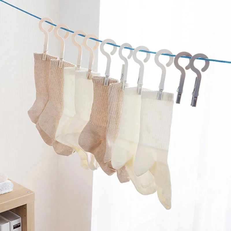 

4 Pcs Multifunctional Durable Windproof Clothespins Home Travel Portable Underwear Hangers Rack Towel Clothespin Laundry Clips
