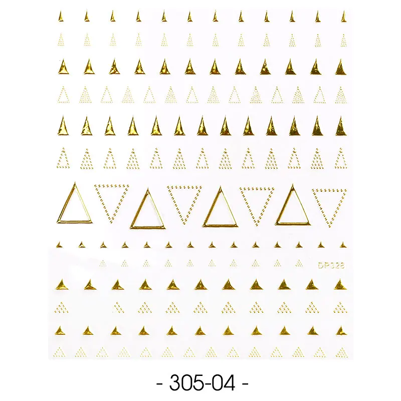 1 лист 3D наклейки для золотых ногтей наклейки для ногтей металлические украшения для ногтей Маникюрные наклейки для ногтей - Цвет: 305-4