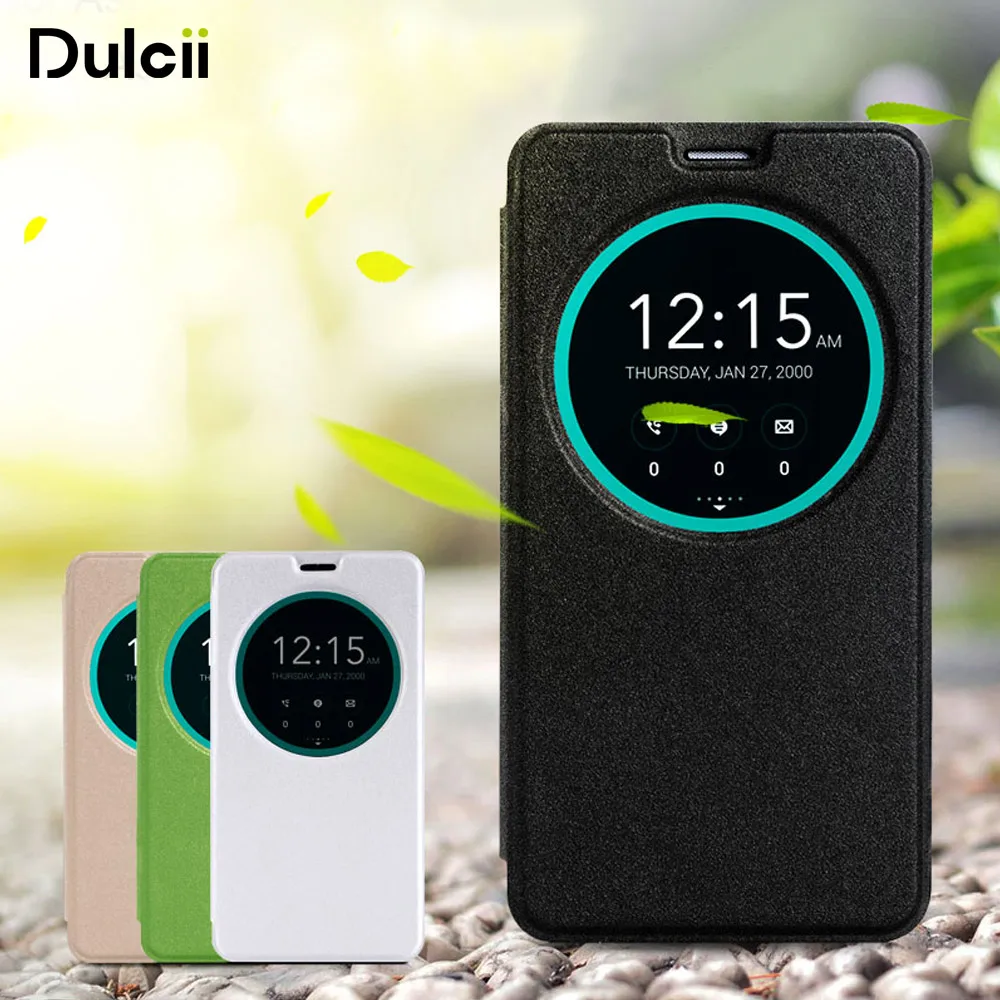 DULCII для Asus Zenfone 2 Чехол z008d Z00AD сумка умного окна кожаный чехол Zenfone2 ZE550ML ZE551ML Coque