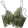 Vêtement Transparent pour femmes, tenue camisole Sexy, réservoir brodé avec feuilles Organza, Top court, débardeur ► Photo 1/6