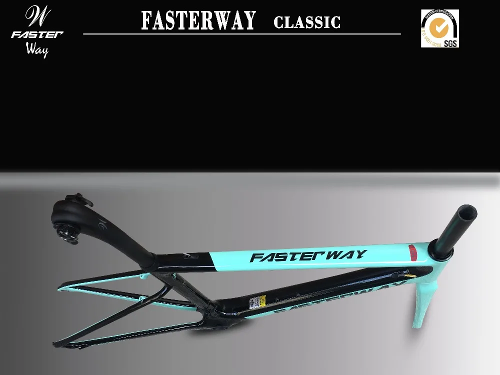 Тайваньский бренд FASTERWAY Классический прозрачный оранжевый серебряный супер легкая карбоновая рама, дорожный: рамка+ подседельный штырь+ вилка+ зажим+ гарнитура