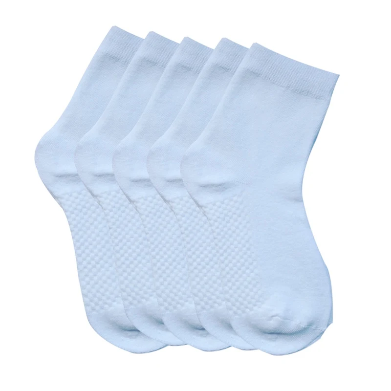 5 pairs kids socks spring&autumn 100 cotton Prevent slippery white