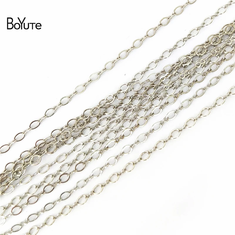 

BoYuTe (5 Meters/Lot) 3 Colors Plated 2*3.8MM O Shape Chain Diy Handmade Metal Chain Findings