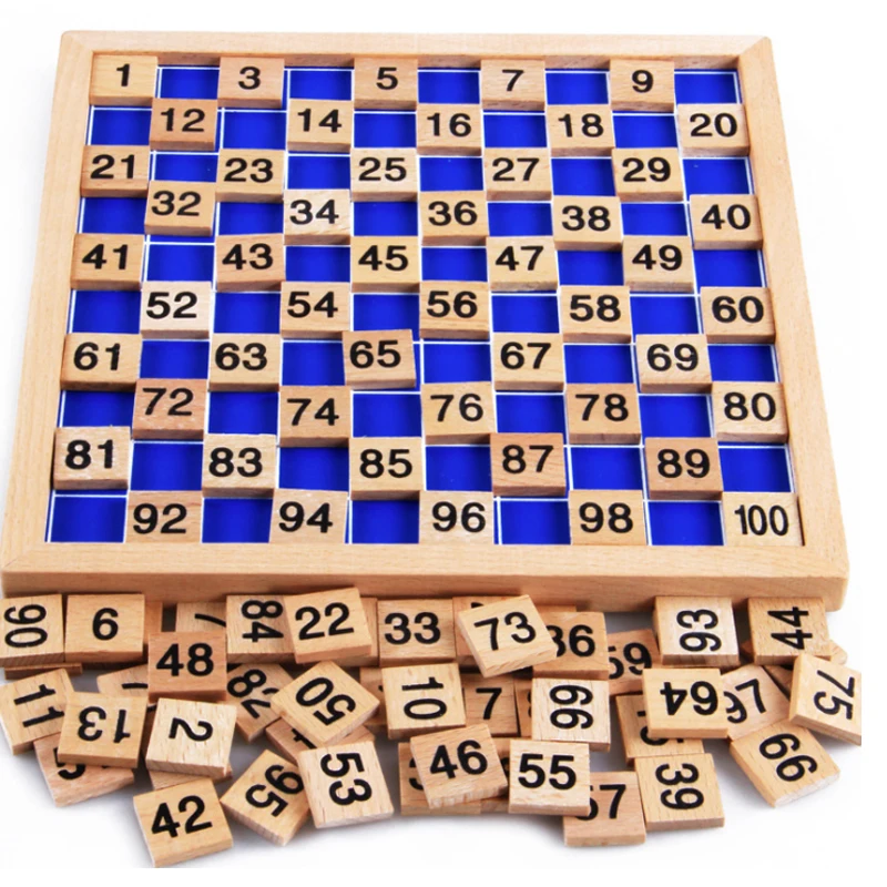

Kids Infant Wooden Plate 1-100 Numeral Montessori Digital Cognitive Gift Early Education Digital Board Plate Jigsaw Puzzle Toys