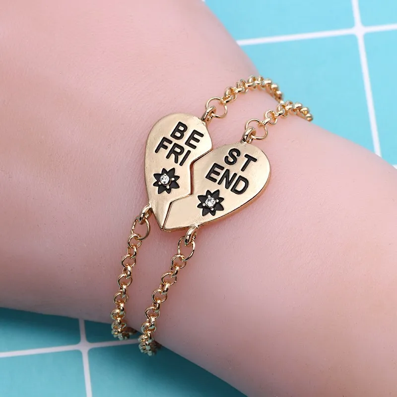 Браслет Best Friends Модный женский золотистый пазл браслет с надписью Love 2