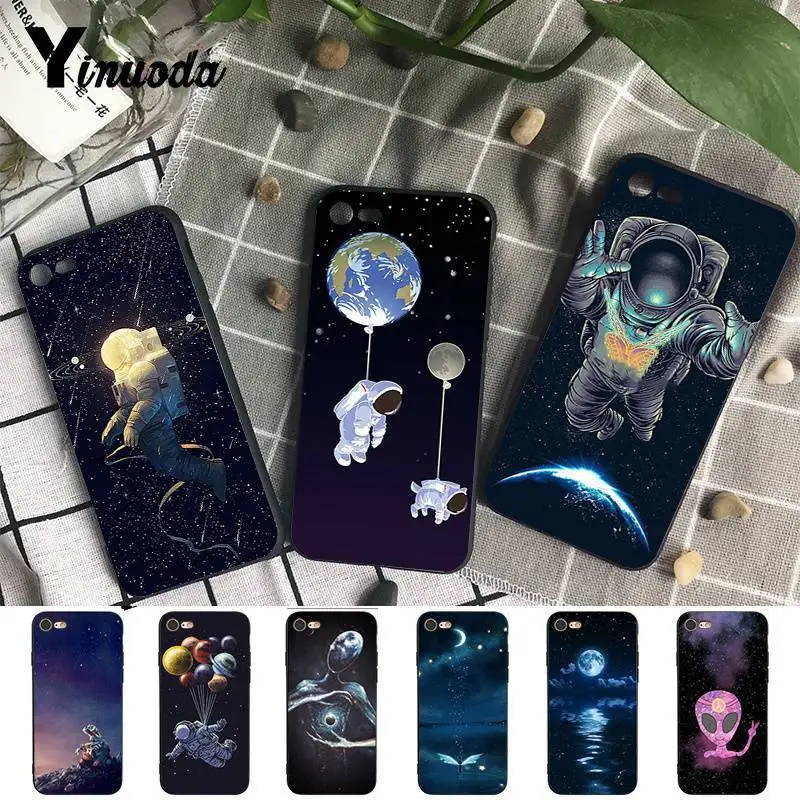 Чехол Yinuoda для iphone 7 6 X чехол космоавта космос звезды планеты лучший телефона iPhone 8