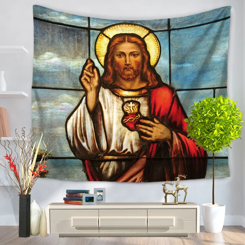 Новая МАНДАЛА ГОБЕЛЕН настенный Христос гобелен «Иисус» Религия домашние настенные декорации молитвенный коврик 130x150 см 200x150 см