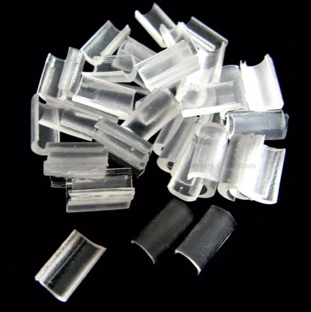 Flat tip Rebonded Keratin GLue 1000pcs Hair Extensions Keratin Bonding Glue Granule Fusion Nail U Tip Rebonds Clear Yellow Color