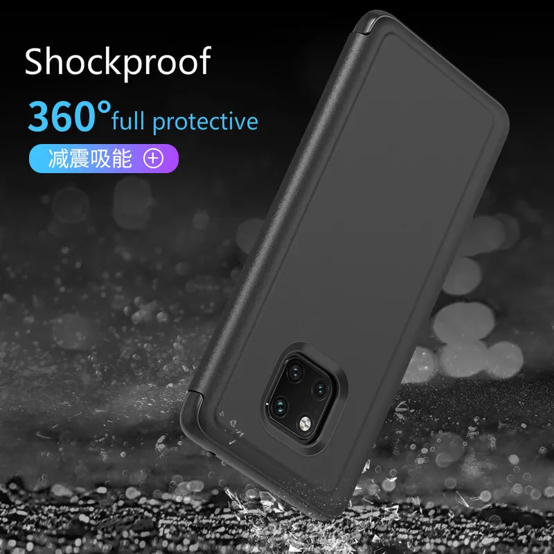 Зеркальный смарт чехол для Huawei Mate 20 Pro Nova 3i P10 Plus P умный кожаный флип Honor 8X Max Note 10 Play