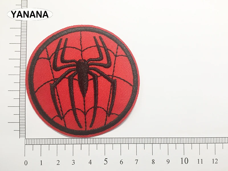 Red spider Embroidered Patches for Clothing Stripes Applique Clothes Stickers Iron on Badges