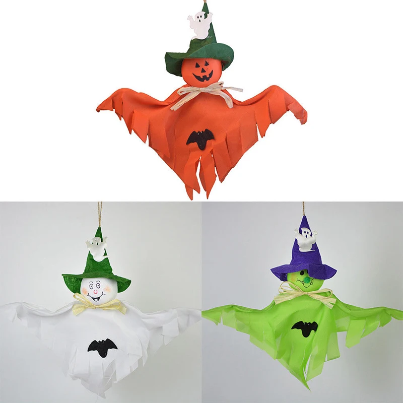 1x Halloween Scary Props Garland Pumpkin Spider Hanging Ghost Paper Party Decor 3 Colors