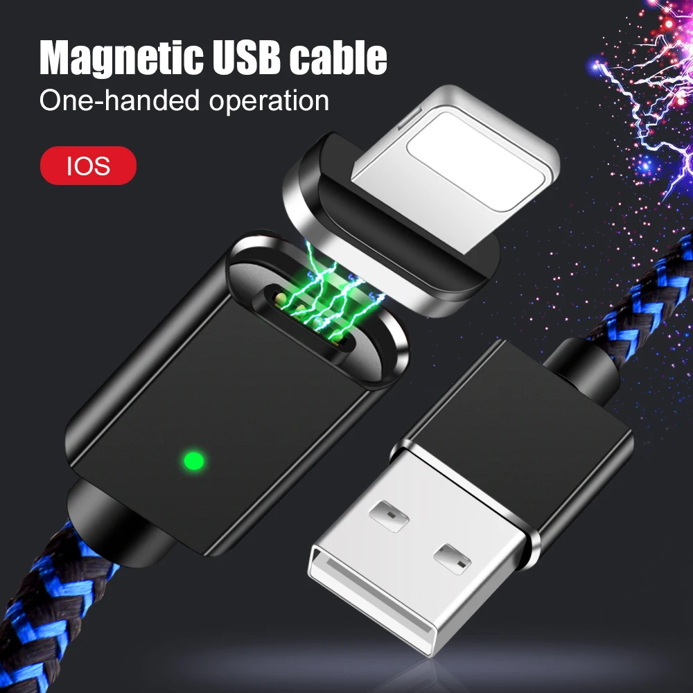 Магнитный usb-кабель для зарядного устройства Micro type-c для iPhone Xs 8 X Max samsung Xiaomi Android, быстрый usb-адаптер, Магнитный зарядный Дата-кабель