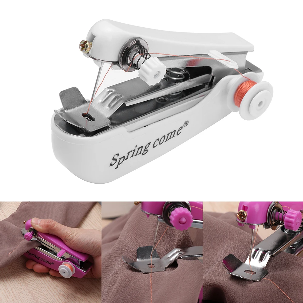

Color Random!!!1PC Portable Mini Hand-held Sewing Machine Patchwork Overlock DIY Pocket Manual Stitch Accessories
