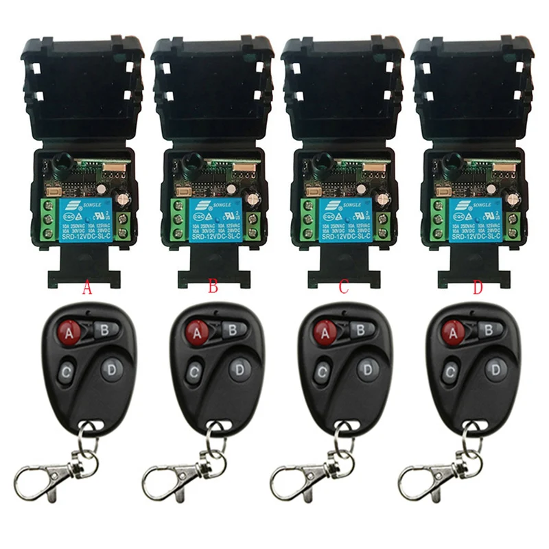

DC12V 24V 1CH 1 CH Mini Wireless RF Remote Control Light Switch 10A Relay Output Radio Receiver Module+Transmitter Garage Doors