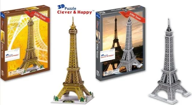Candice guo 3D puzzle DIY toy paper building model assemble hand work game eiffel tower France Architecture birthday gift 1pc | Игрушки и