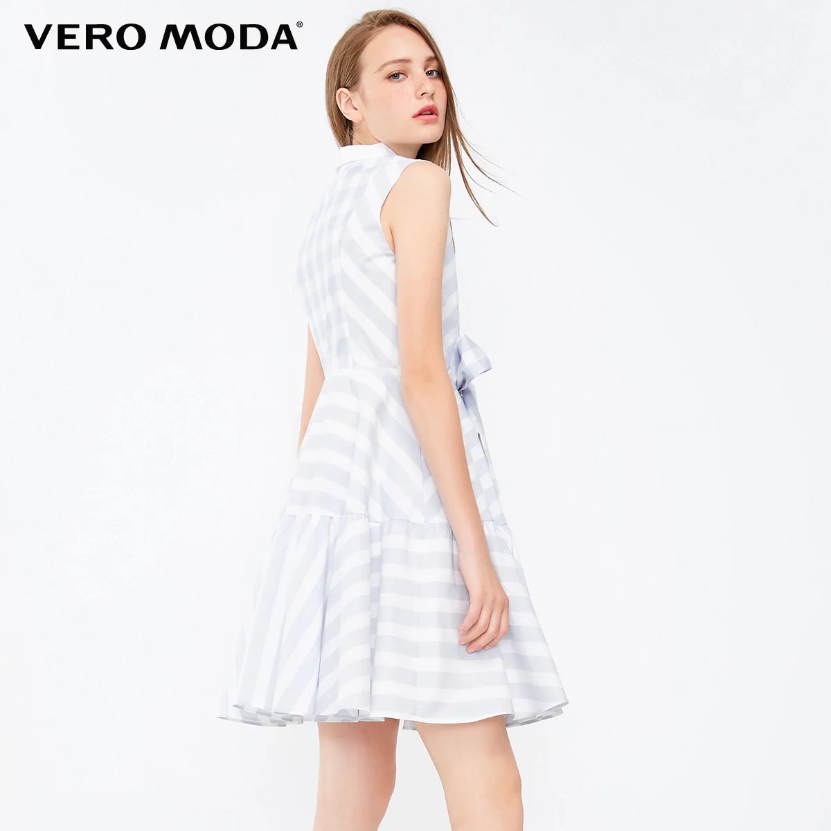 Vero Moda Новое Женское Платье-рубашка в клетку без рукавов с отложным воротником | 3183SZ504