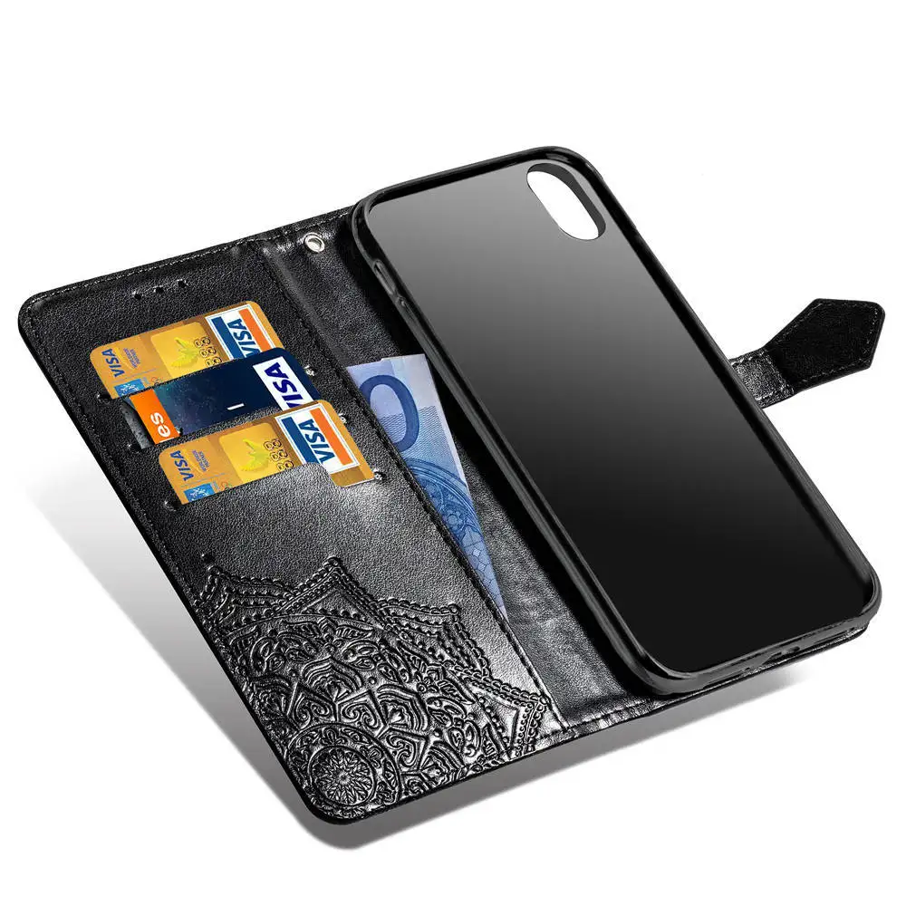 Новый чехол книжка Manada из искусственной кожи с тиснением и подставкой для Meizu Note 6