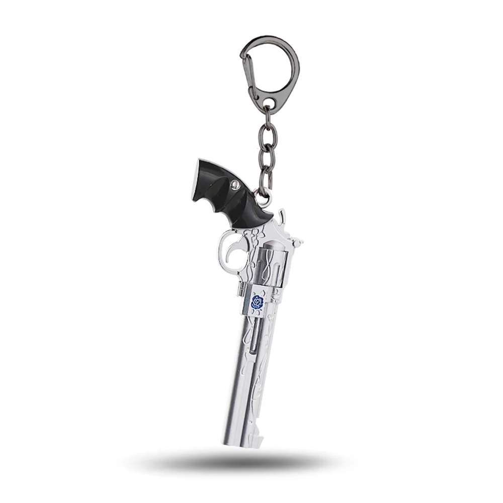 

New 2019 Game Devil May Cry Keychain Gun Model Pendant Weapon Nero Blue Rose Metal Keyring Women Men Jewelry Key Holder llaveros