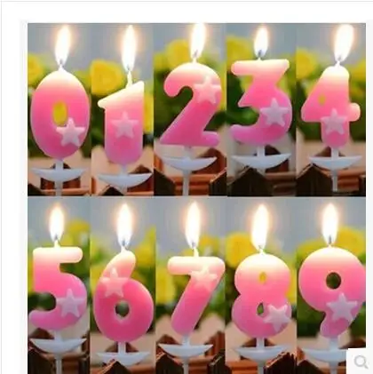

Children creative romantic opp five-star birthday number candles baby hundred days wedding cake decoration