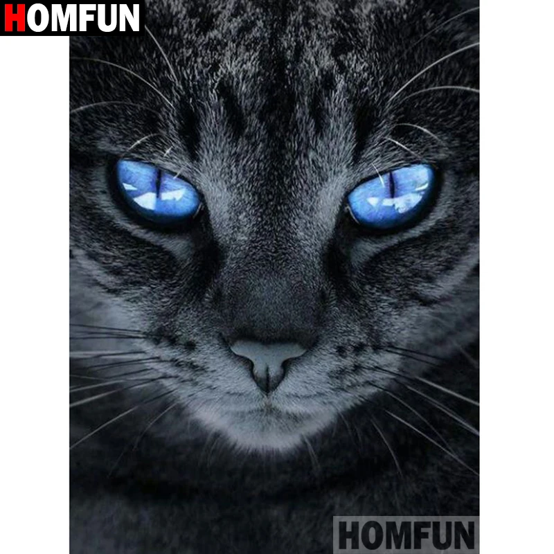 HOMFUN Full Square/Round Drill 5D DIY Diamond Painting &quotAnimal cat&quot Embroidery Cross Stitch 3D Home Decor Gift A12923 | Дом и сад