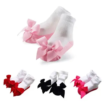

HOT! Bow Floral Baby Kids Socks Toddlers Infants Cotton Ankle Bow Socks Baby Girls Princess Bowknots Socks sx1