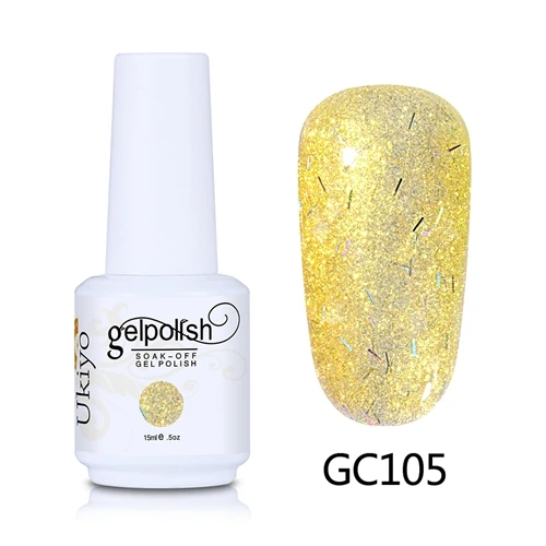 Ukiyo 15 мл Алмазный гель для ногтей Блестящий Гель-лак для ногтей замачиваемый УФ-Гель-лак Vernis полуперманентный рисунок геллак - Цвет: GC105