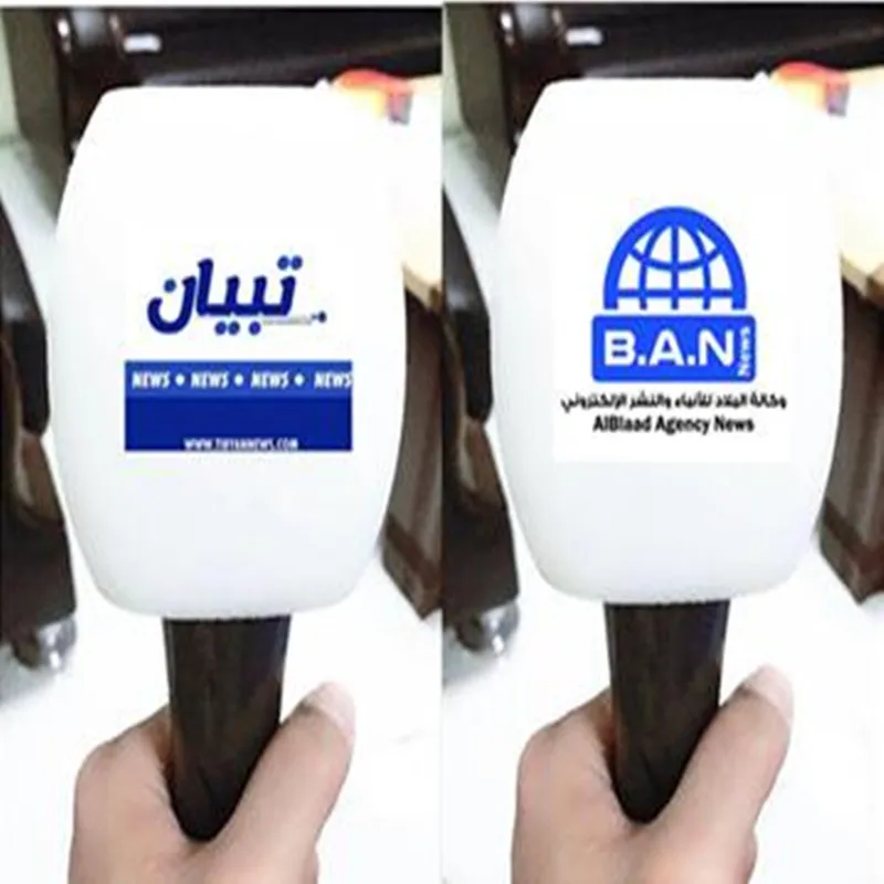  Linhuipad Personalizado Esponja Espuma Windscreen Ventos Handheld Mic Microfone Esponja Cópia do Logotipo para a Entrevista ao ar Livre - Image 2