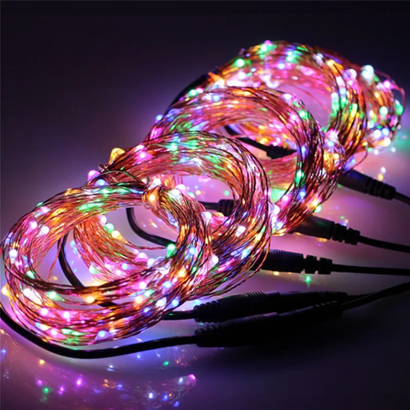 

LED DC12V silver plated tree vine lamp string lights 5M/10M Christmas Valentine's Day bar decoration EU/UK/US/AU 2A/5A DC 1to5