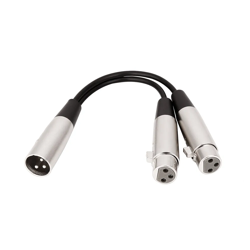 3 Pin штепсельная вилка xlr на 2 портный Dual со штекера гнездо Y сплиттер микрофоном DJ