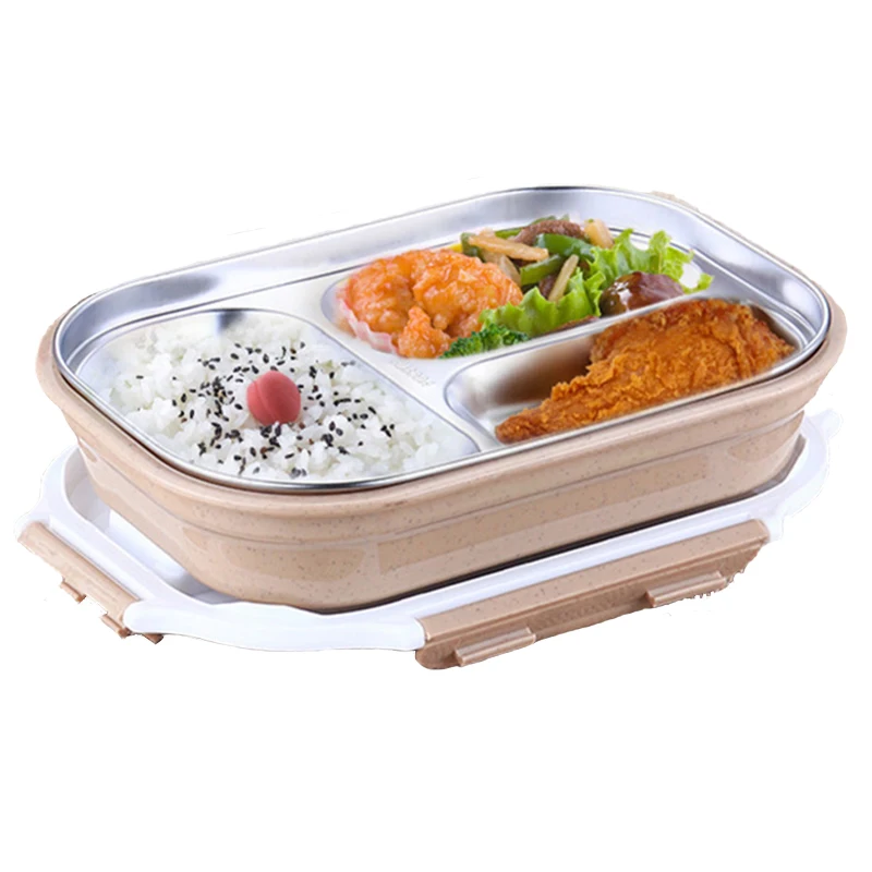 AHTOSKA 304 Stainless Steel Lunch Box With Compartments 2 layers
