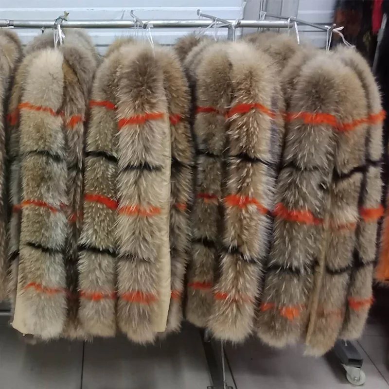 ZDFURS * большой воротник из меха енота натурального мужские и женские топы пуховик