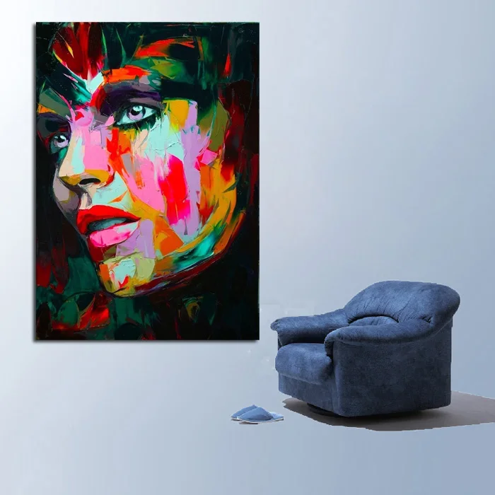 

Handpainted Free Shipping Best Quality Modern Abstract Oil painting Fashion Portraits Lady Pictures On Canvas Wall Art Pictures