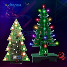 7 цветов 3D Рождественская елка СВЕТОДИОДНЫЙ Набор для творчества красный/зеленый/желтый RGB светодиодный набор для вспышки электронный набор для развлечения Рождественский подарок