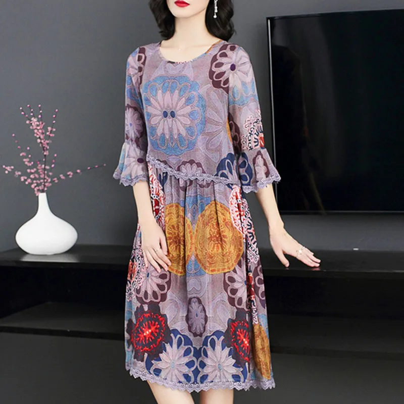 

Women Dress Summer Plus Size Linen Female Prairie Chic Floral Vintage Lady Vestidos Loose Large Cloting Long Dress 2019 2XL 3XL