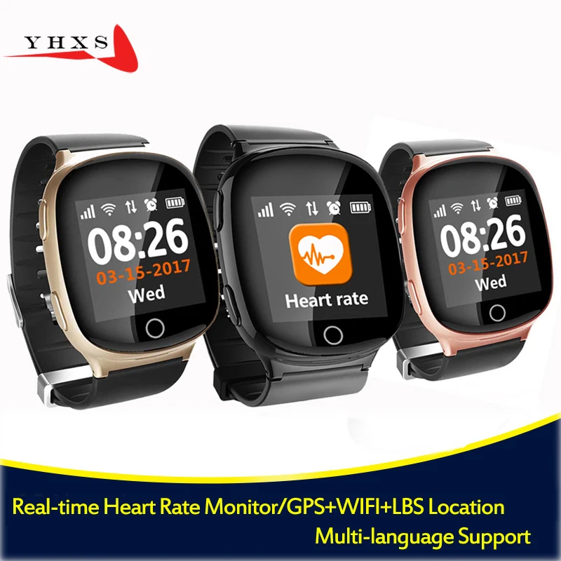 

Smart GPS LBS Wifi Tracker Position for Elderly Man Child Wristwatch SOS Call Safe Anti-Lost Remote Heart Rate Monitoring Watch