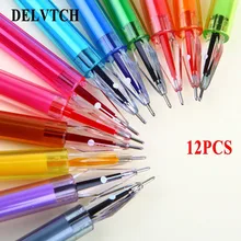 Купить Delvtch 12 шт./компл. 0,5 мм полезно Multi-Цвет гелевая ручка студентов, пишущих Pating декор канцелярские подарок изучения офисные