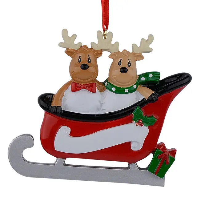 resin reindeer family sled family of 2 christmas ornaments personalized gifts write own name for holiday - Christmas Reindeer 2 resin reindeer family sled family of 2 christmas ornaments personalized gifts write own name for holiday - Christmas Reindeer 2