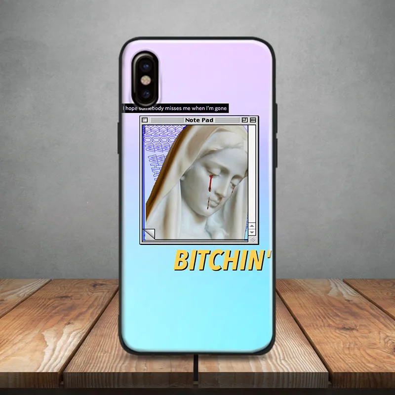 

Pastel Aesthetics Bitchin quotes Soft Silicone Phone Case Cover For Apple iPhone 5 Se 5s 6 6s 6Plus 6sPlus 7 8 7Plus 8Plus X