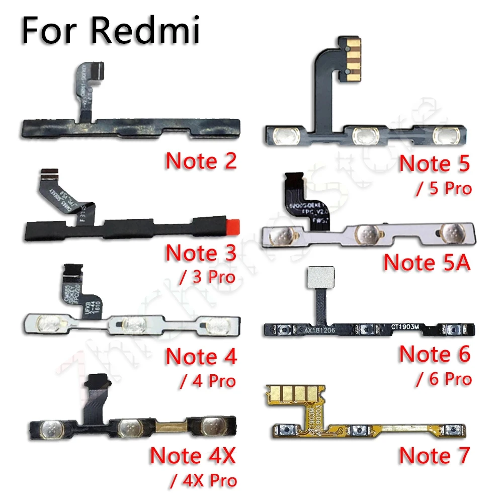 Кнопка включения/выключения питания гибкий кабель для Xiaomi Redmi Note 3 4 4x5 5A 6 6A Plus Pro