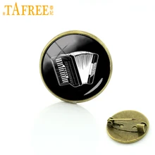 TAFREE Vintage instrumento musical broche guitarra acordeón fonógrafo violín Tromba tambor músico pins insignia joyería T513